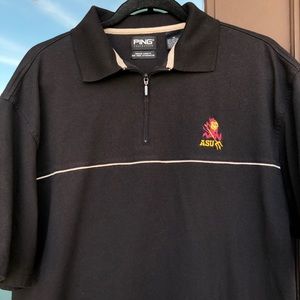 PING ASU Black SensorCool Zip Polo M